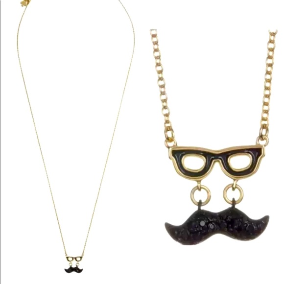Nwt Kate Spade Mustache Glasses Pendant 
